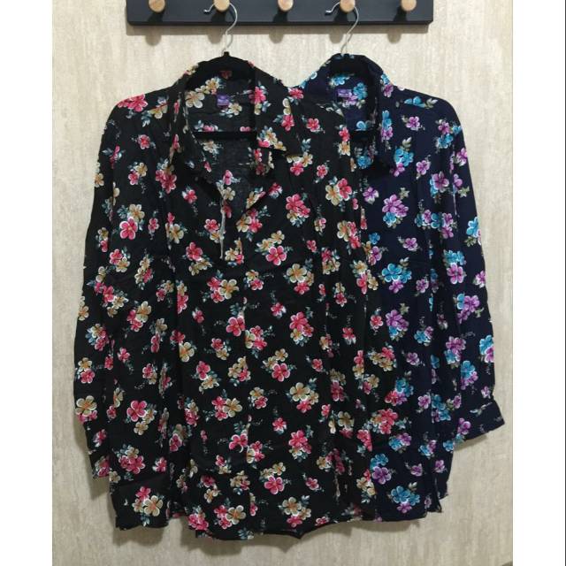 Kemeja Motif Bigsize Wanita 5XL Kemeja Motif Jumbo Wanita