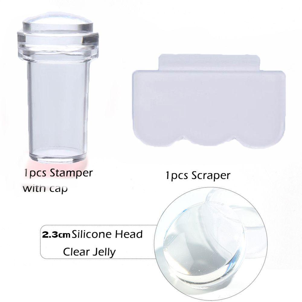 R-flower Nail Stamper Scraper Set DIY Baru Untuk French Tips Jelly