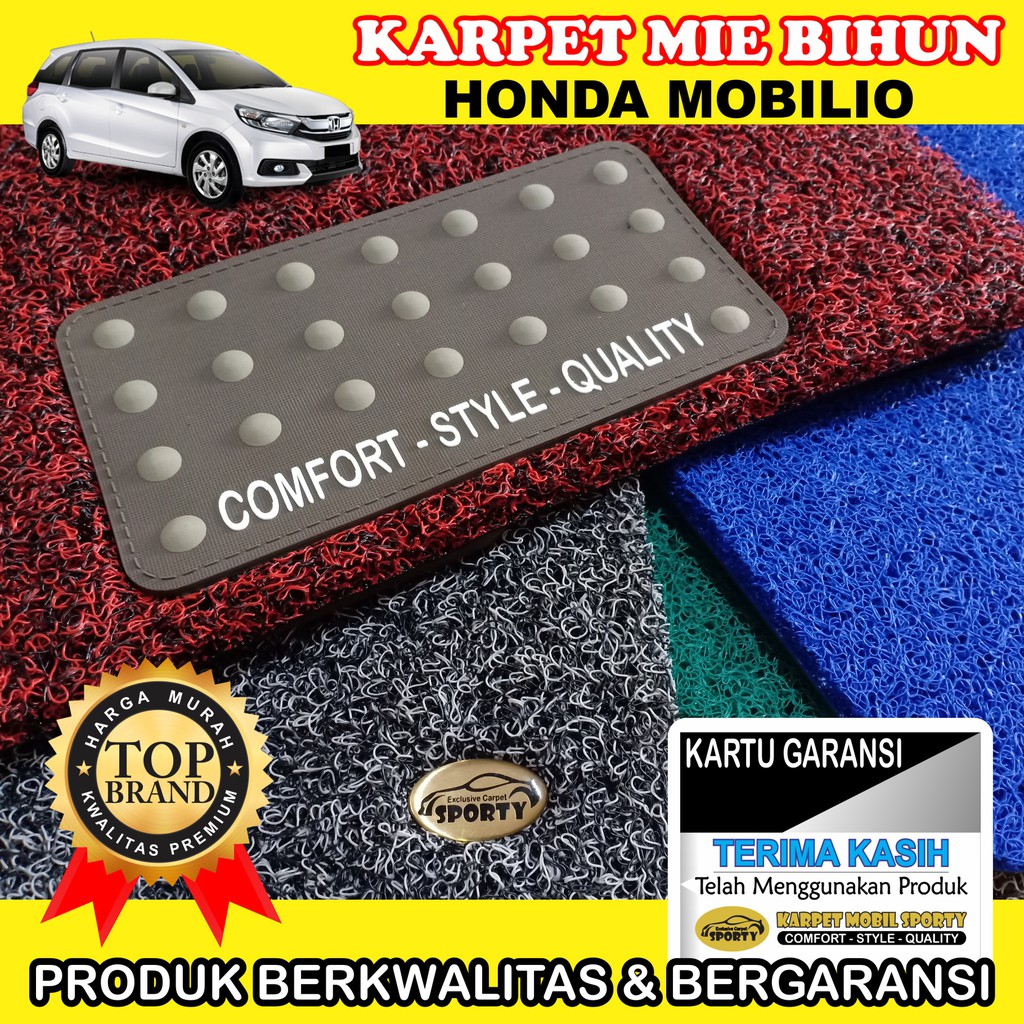 Karpet Mobil Mie Bihun Honda Mobilio Non Bagasi Bahan 1 Warana