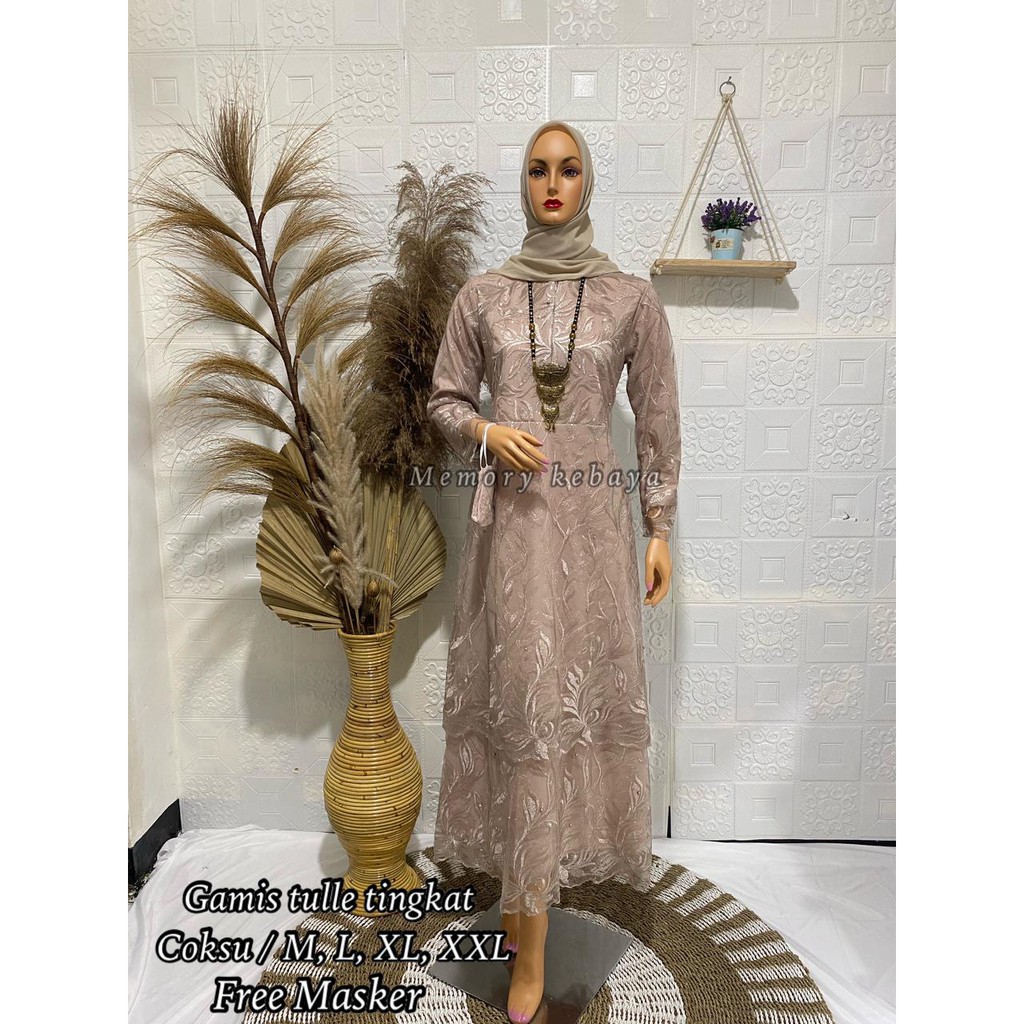 Gamis Tingkat Memori / Kebaya Modern / Gamis Brukat / Dress Kondangan / Gamis Busui / Kebaya Gamis