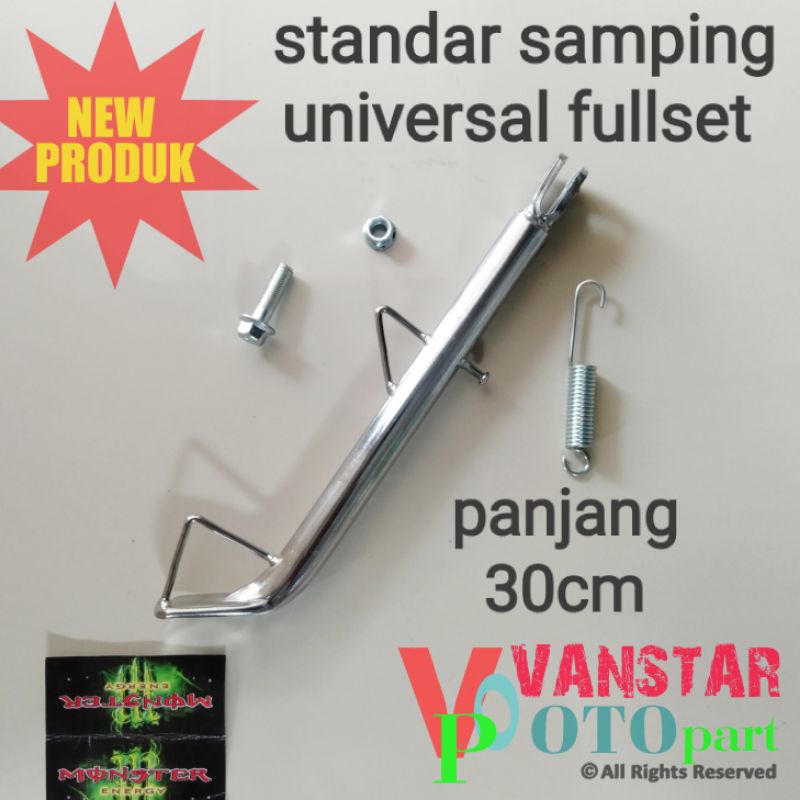 standar samping universal rx king ninja panjang 30cm warna chrom kilap