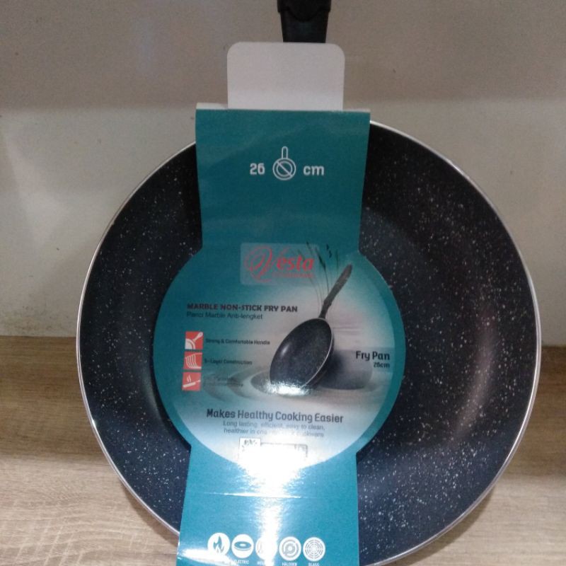 FRY PAN MARBLE VESTA 26 CM | MARBLE NON STICK FRY PAN