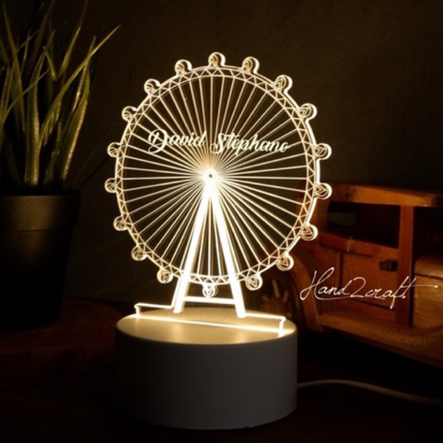 Lampu tidur hias 3D Led custom name // Lampu tidur meja custom nama