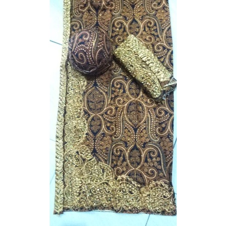 kain jarikpengantin bordir payet plus blangkon