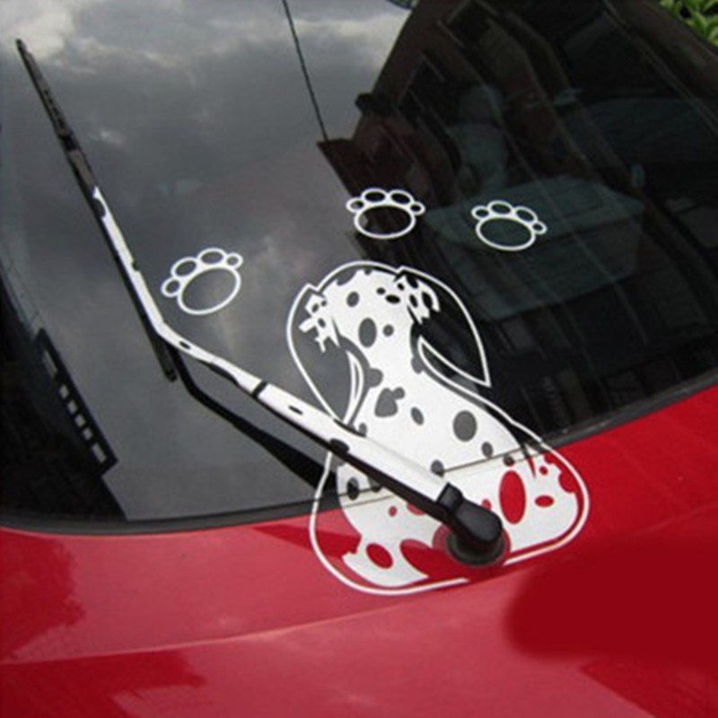 Stiker Wiper Mobil Anjing Dalmatian Goyang Ekor Sticker Dog Tail wave