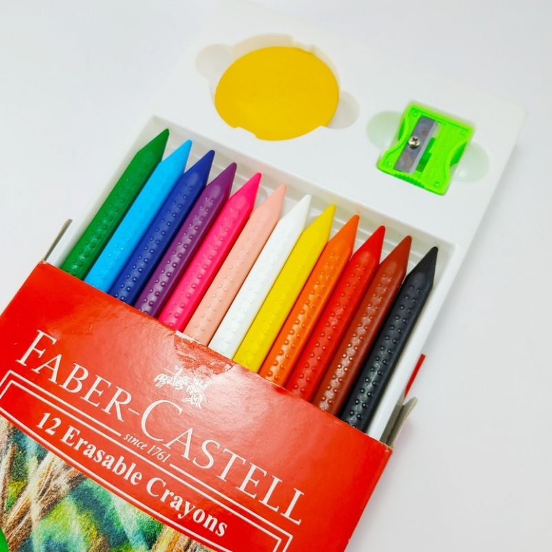 

FABER CASTELL Erasable Crayon Pewarna 122530 Krayon Dapat Dihapus Isi 12 Warna