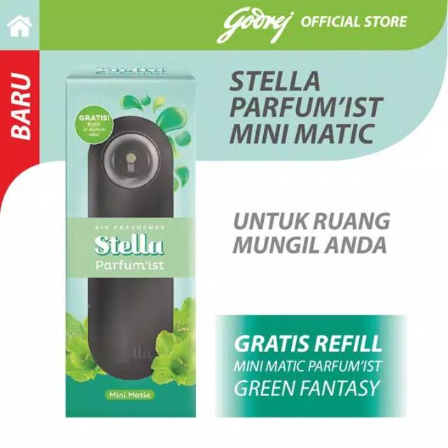 STELLA MINI MATIC ALAT GREEN FANTASY gratis baterai+refill