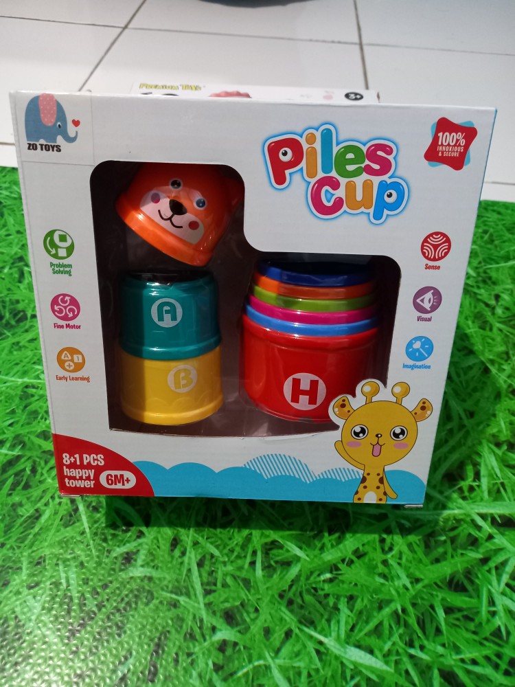  MAINAN  EDUKASI  ANAK BAYI  SUSUN HURUF ANGKA PILES CUP 