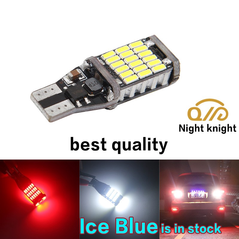 1pc Lampu Led Canbus W16W T15 920 921 912 4014 45 Chips Warna Putih Merah Untuk Parkir Mobil W10