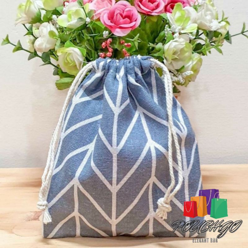 Pouch Serut Travel Pouch Organizer Souvenir Tas Serut Motif Kain Goni