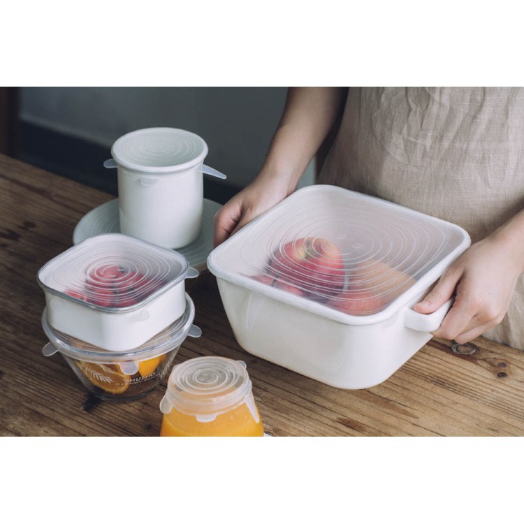 FYGALERYSURABAYA  HL0099 Penutup Makanan Silikon 6 In 1 Elastis Food Cover Silicone Mangkok Gelas Reusable