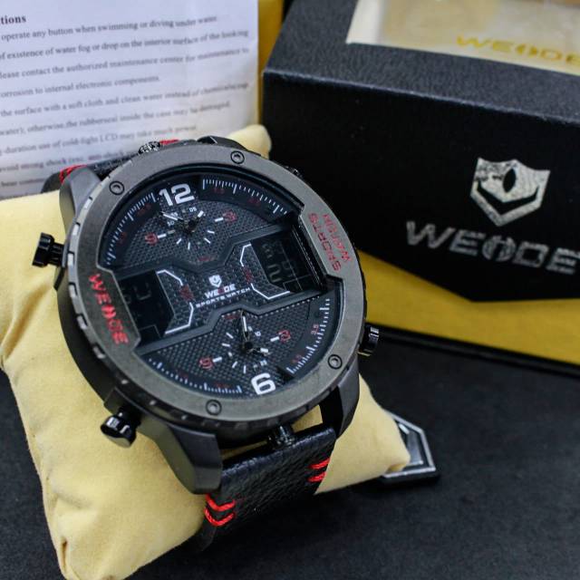 JAM TANGAN PRIA WEIDE ORIGINAL WH6401 TRIPELTIME WATERRESIST