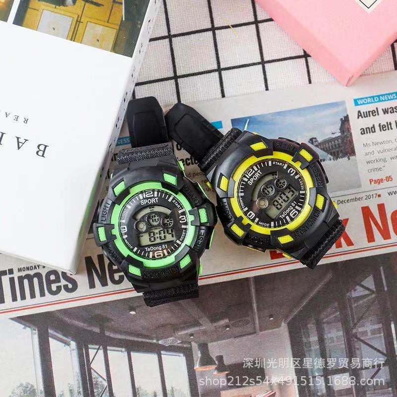 Rowling (Jam-40) Jam Tangan Cowok Hitam Strap Rubber Tali Karet Pria Digital Wanita Dimater Besar unisex Import