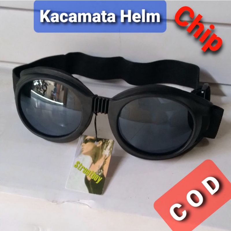 kacamata helm chip classic Retro Bogo chips klasik Vespa