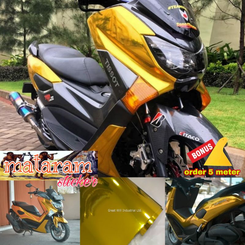 STIKER SKOTLET MOTOR WARNA EMAS / SKOTLET MOTOR WARNA CROM / SKOTLET CROM GOLD / STIKER CROM EMAS