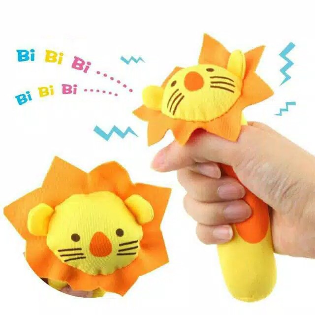 Mainan Tangan Bayi Bunyi - Baby Hand Rattle Toy Stick - Boneka Genggam Bayi - Boneka Hewan Genggam