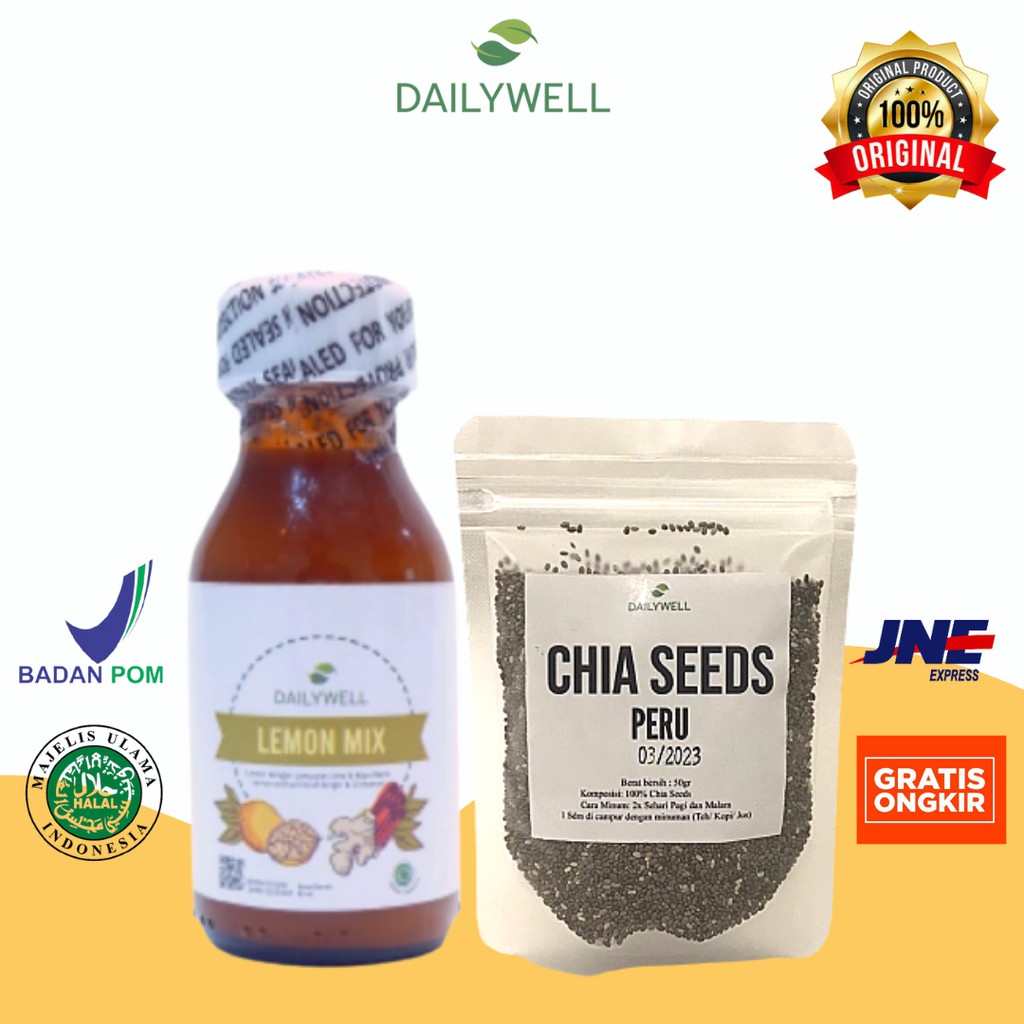 

Dailywell Bundling Lemon Mix Shot 60ml + Chiaseeds [ Lemon mix travel size ]