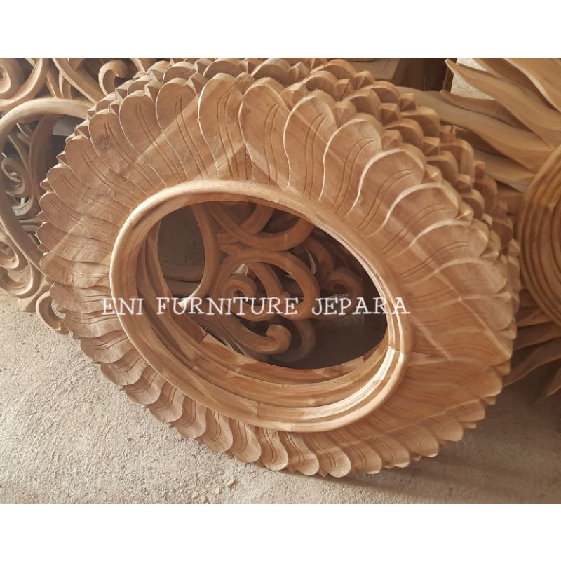Figura cermin ukir jati - Figura cermin jati murah - Figura dinding - cermin dinding jati - mirror -