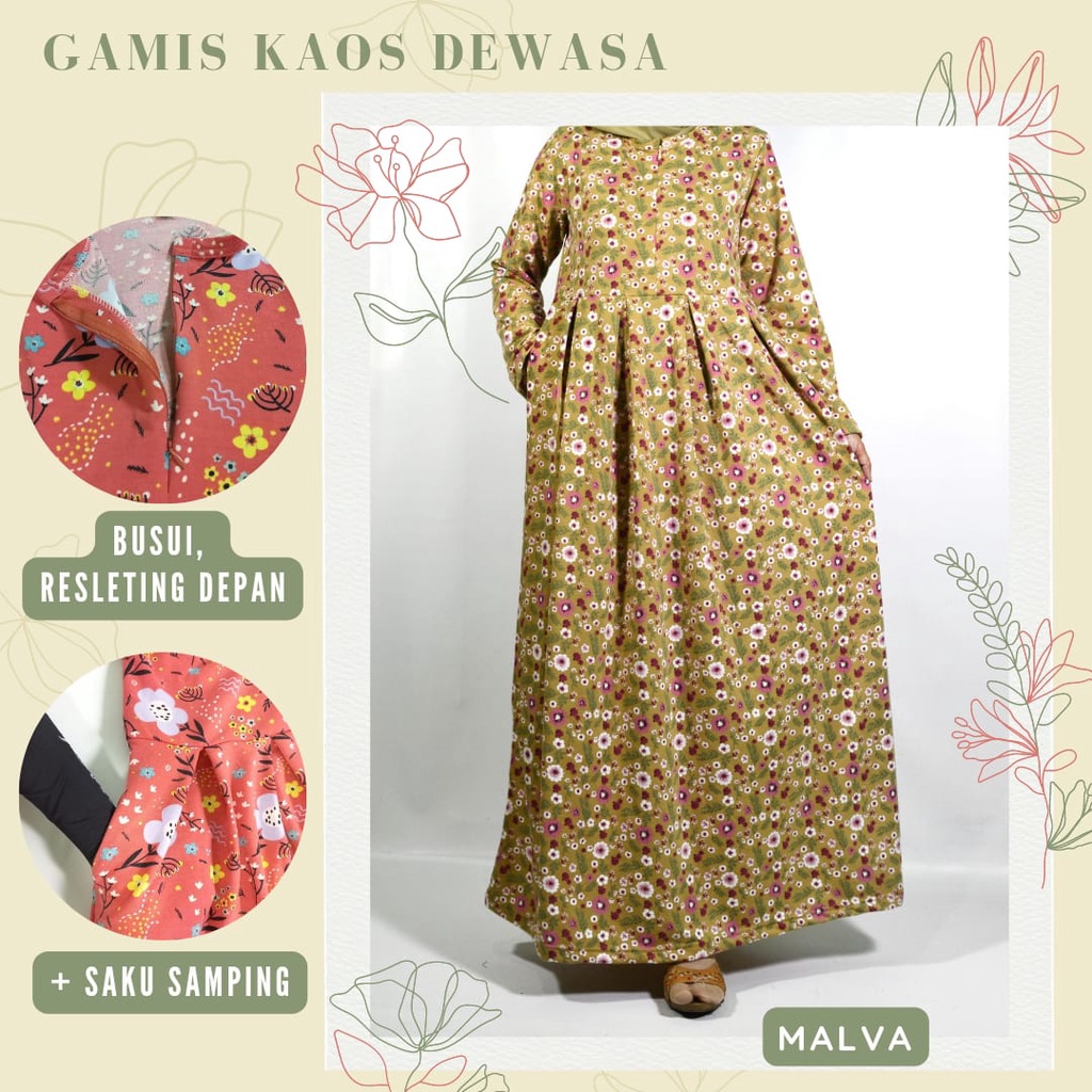 GAMIS KAOS DEWASA  BUSUI + SAKU SAMPING / GAMIS BABYTERRY IMPORT  (S/M/L/XL)