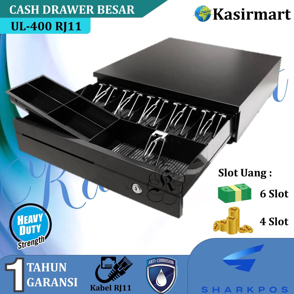 PAKET ALAT KASIR ANDROID - PRINTER BLUETOOTH - CASH DRAWER 6 SLOT- FREE KETAS THERMAL STRUK 5ROLL UL-400