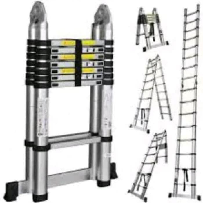 LADDER Teleschopic Teleskopik Tangga PLN Lipat Double 4.4 Meter ⠀⠀⠀