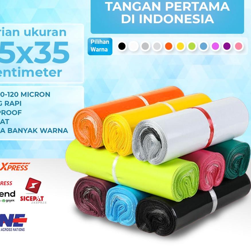 

Hot - 100 PCS 25X35 PLASTIK PACKING POLYMAILER TEBAL WARNA LENGKAP TERPACKING ONLINE