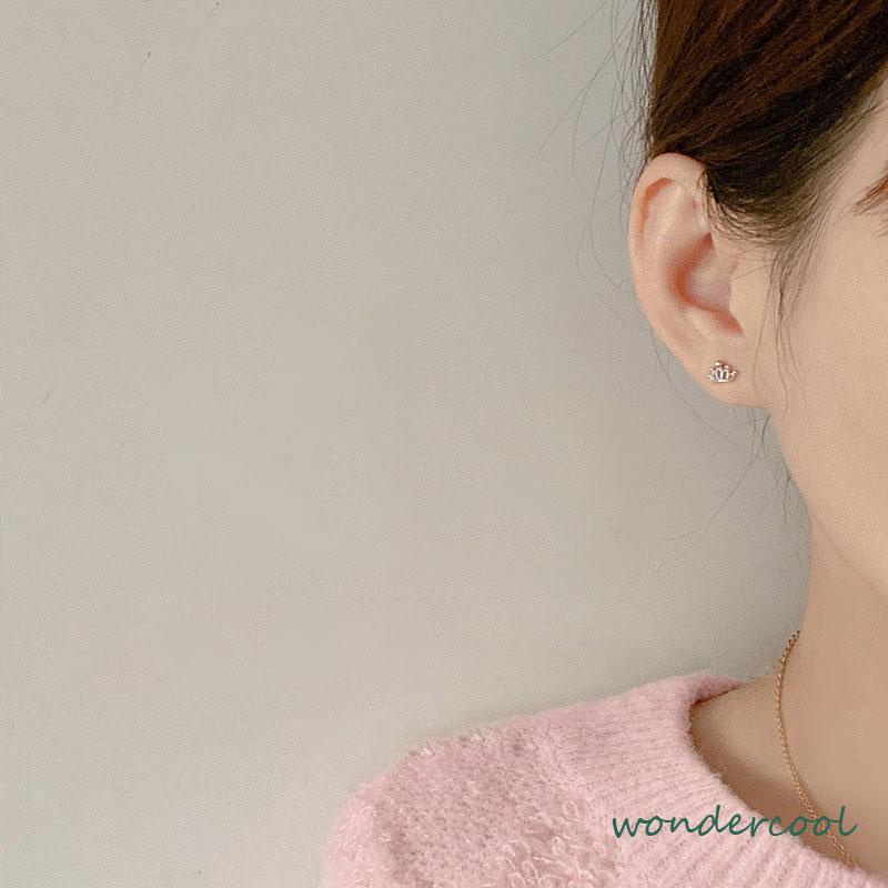 18K Emas anting korea Anting Tusuk untuk Wanita Aksesoris Fashion-Won