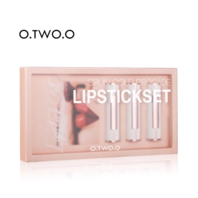 O TWO O 3pcs/set Lipstick Matte Anti Air Warna Merah DJ YG004