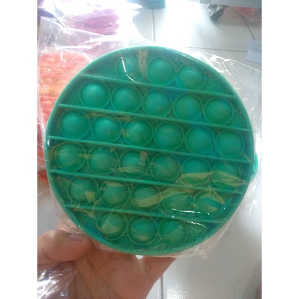 mainan anak pop  it pita 1 pcs-Bulat hijau