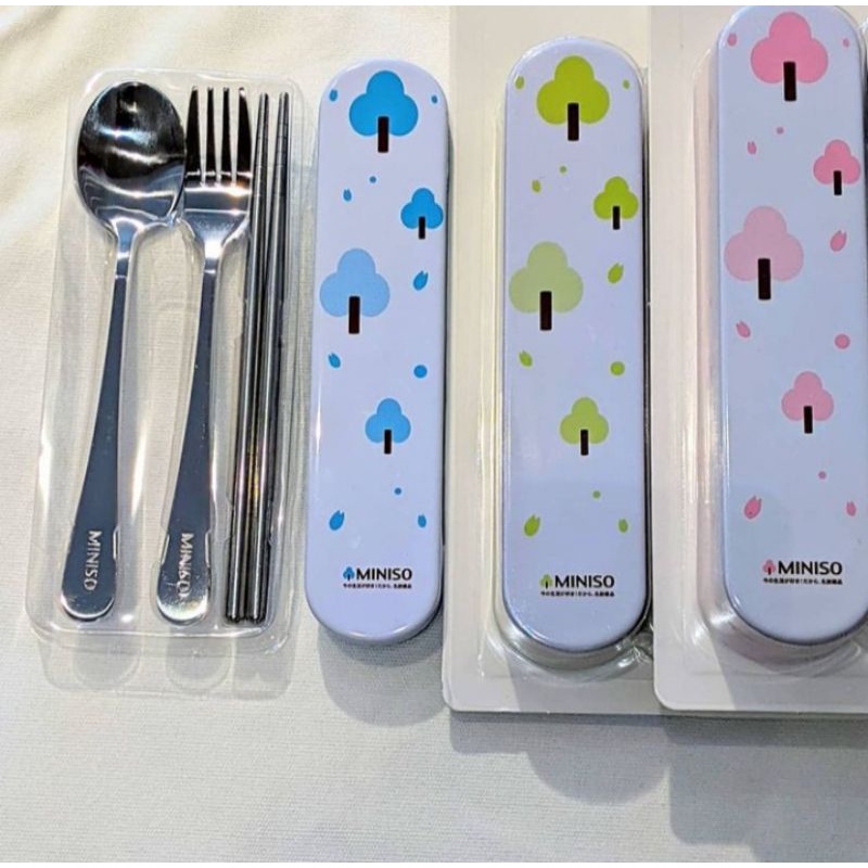 MINISO CUTLERY SET/SENDOK GARPU SUMPIT/SENDOK TRAVEL