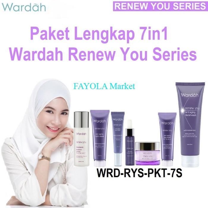 Wardah Anti Aging Renew You Series Paket Lengkap 7in1 Kecil Ori Bpom