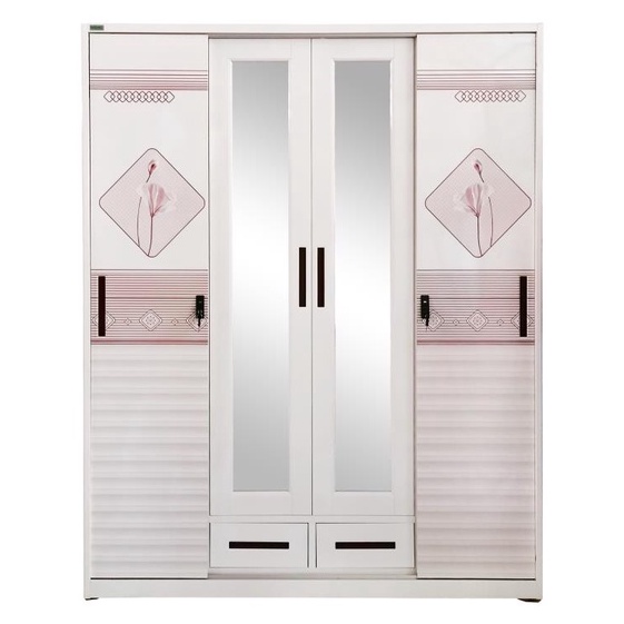 Lemari Pakaian Import - Lemari Baju Plat Besi 4 Pintu Lemari Pakaian Jumbo Import Medan