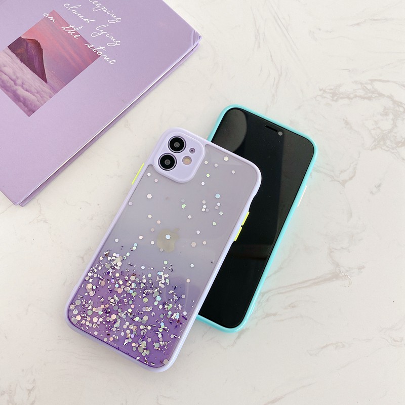 Case Transparan Foil Emas Untuk Iphone 11 Pro Max 7 8 Plus Se 2020 X Xs Max Xr