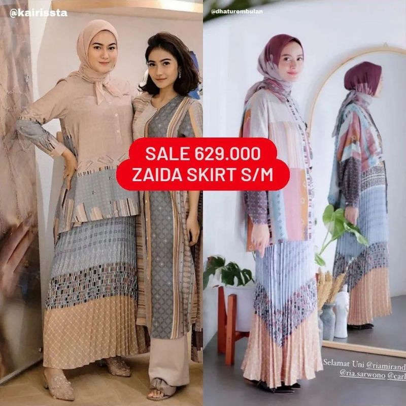 READY STOCK Zaida Skirt Ria Miranda x Cottonink Studio Riamiranda Rok Pleats Pleated Plisket