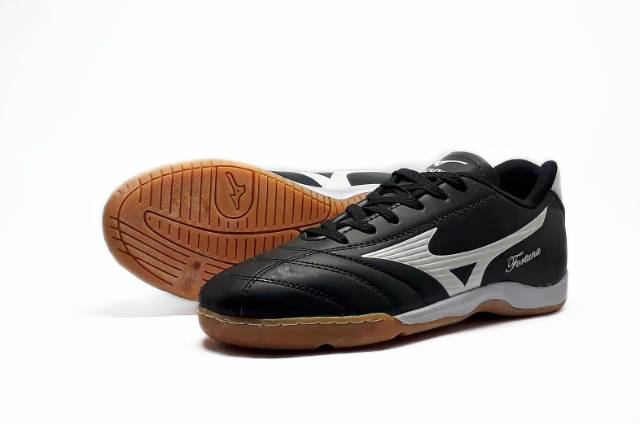 SEPATU FUTSAL MIZUNO FORTUNA SNEAKERS RUNNING LARI BIRU HITAM SOL KARET MENTAH SIZE 39-43