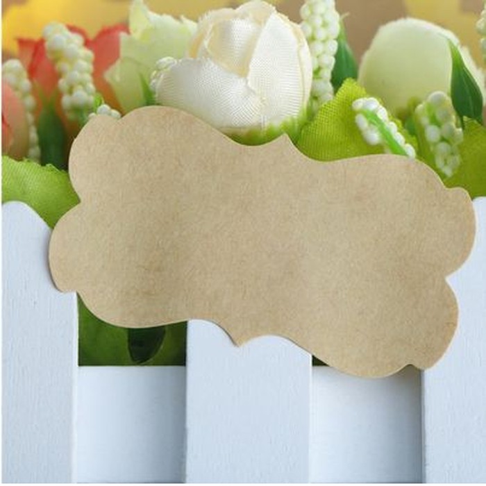 Paper Tags Sticker Label - Blank Irregular Kraft Paper (1sheet/12pcs)