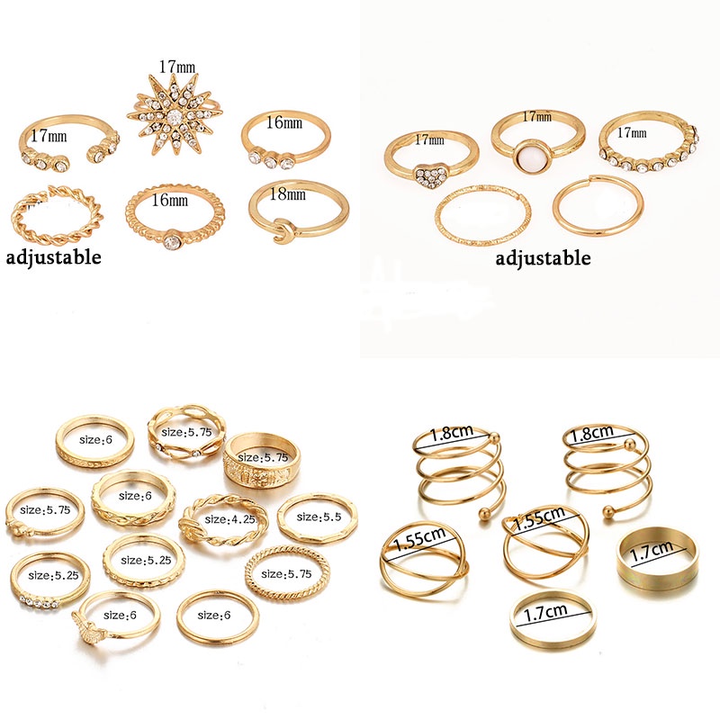 5 / 6Pcs / Set Cincin Knuckle Desain Bintang Bulan Kupu-Kupu Micro Diamond Gaya Boho Untuk Aksesoris