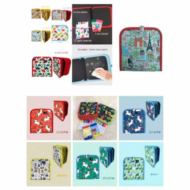 

BUKU GAMBAR PORTABLE MAGIC BOOK 14 HALAMAN 12 PENA WARNA DAN 2 TISSU BASAH