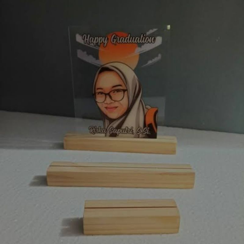 stand akrilik / stand foto / price tag holder kayu / dudukan foto / dudukan akrilik