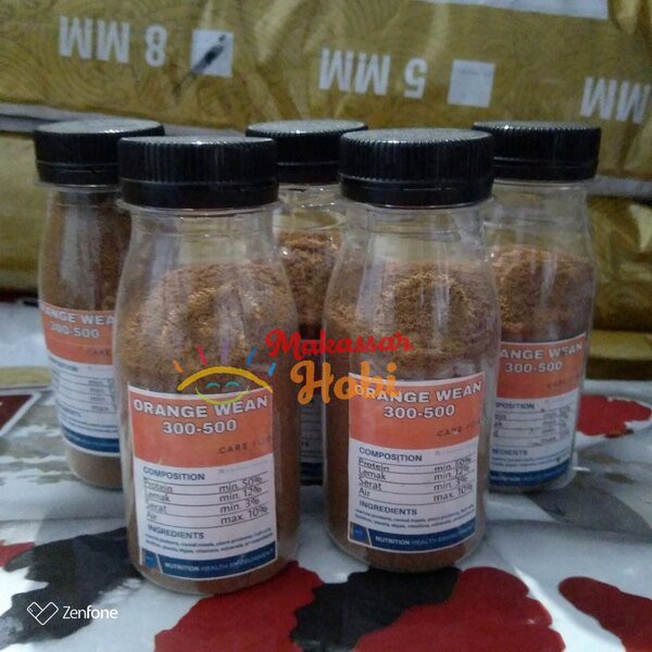 Pelet Orange Wean 3/5 40gr 300-500 mikron Pellet Ikan Cupang Guppy Mem