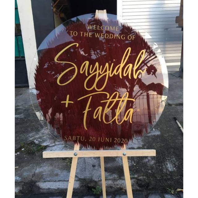 Welcome sign bulan wedding akrilik