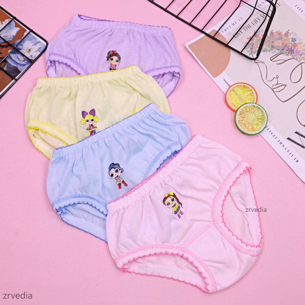 (ISI 6-12 PC) Celana Dalam uk 3-4 Tahun / CD Anak Perempuan Pakaian Dalam Underwear Kids Polos Cewek