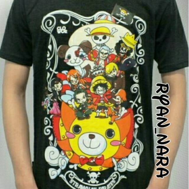 ( BISA COD ) Atsan Tshirt Kaos Baju Anime One Piece Luffy Zoro Sanji Robin Nami Usop Chopper Franky 