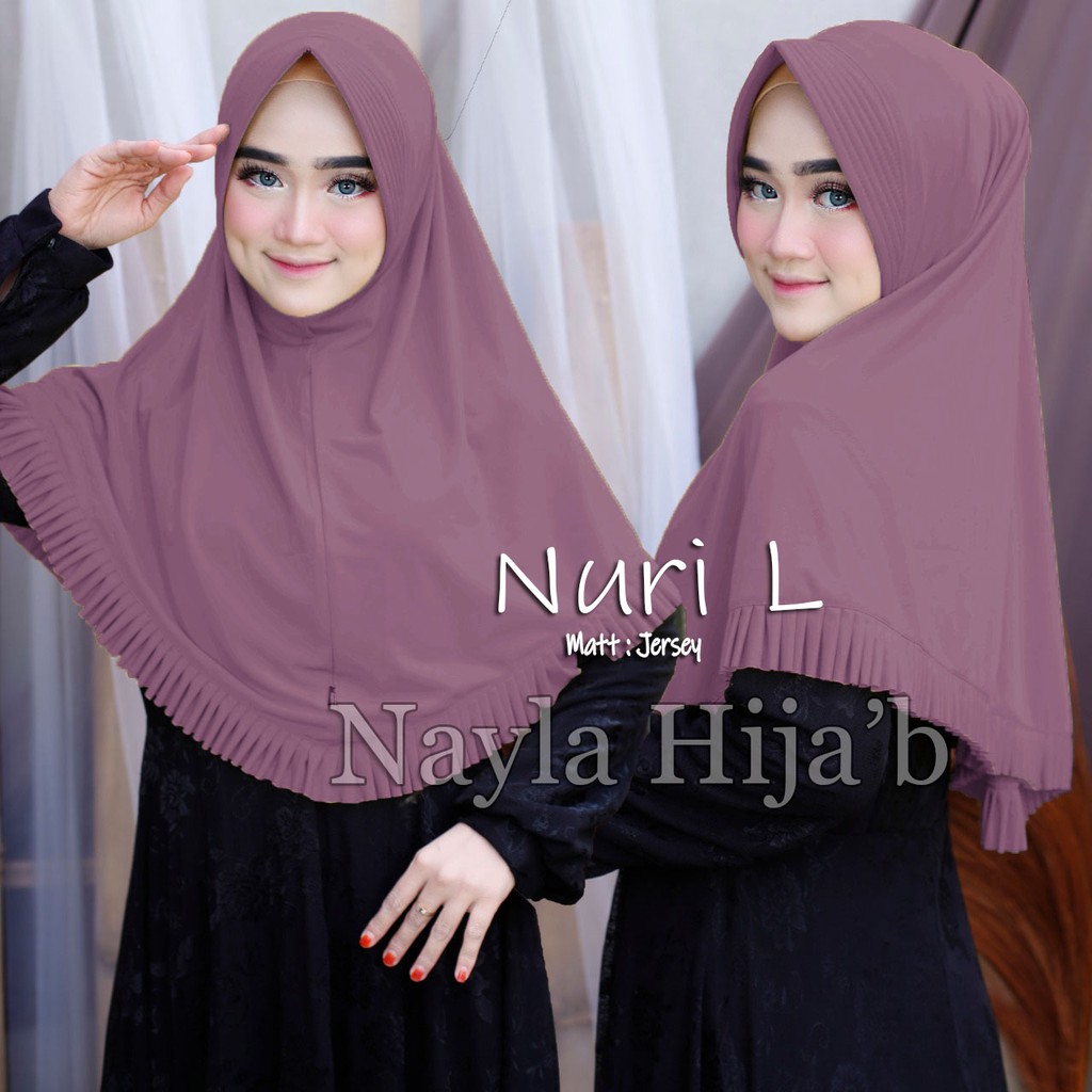 JILBAB INSTAN JERSEY TERBARU HIJAB BERGO NURI L,XL TERMURAH NAYLA HIJAB