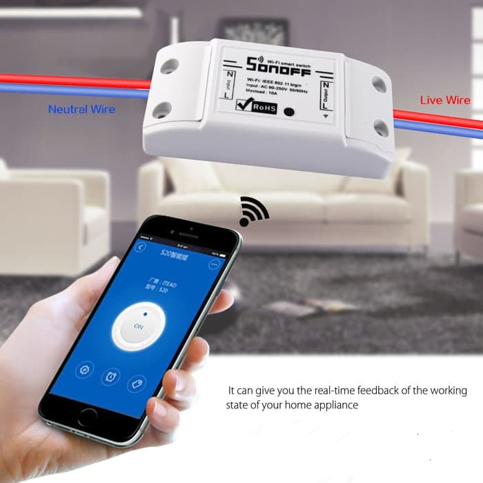 Saklar - Perlengkapan Listrik - Saklar Broco Sonoff Wifi Smart Switch Power Remote Saklar Wifi