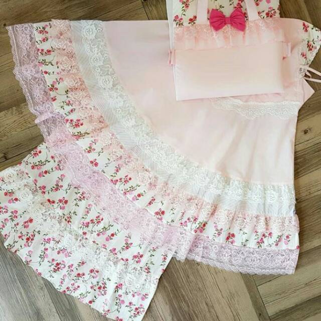 Mukena couple mom n kids premium prayer set kode pink 01 by alilac