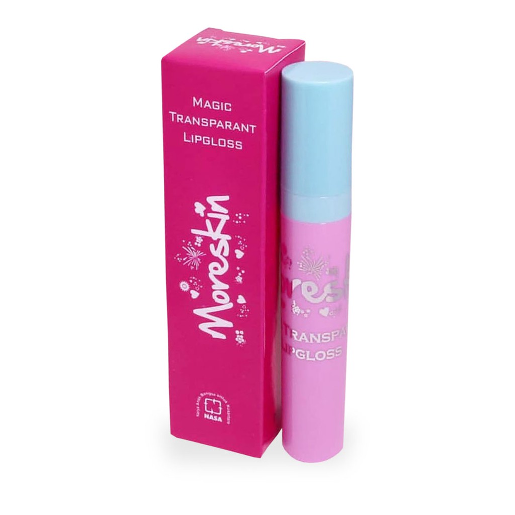 MORESKIN MAGIC TRANSPARAN LIPGLOSS NASA pelembab bibir DAN TERLIHAT PINK