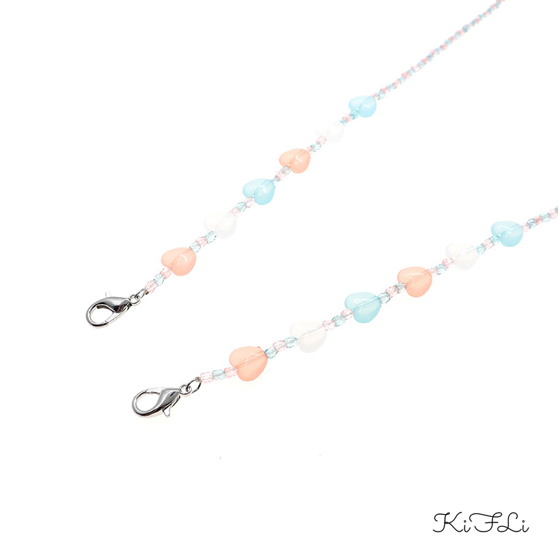 Lanyard Mask Heart Shape Bead Necklace Chain Neck Strap Face Mask for Child / Adult