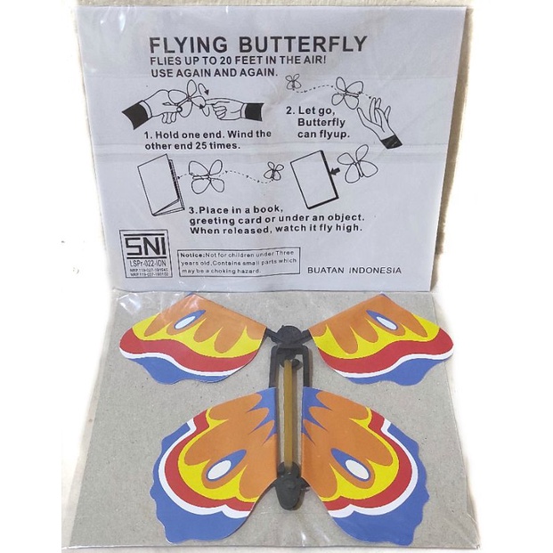 mainan anak kupu kupu terbang/ flying butterfly untuk pembatas buku bacaan