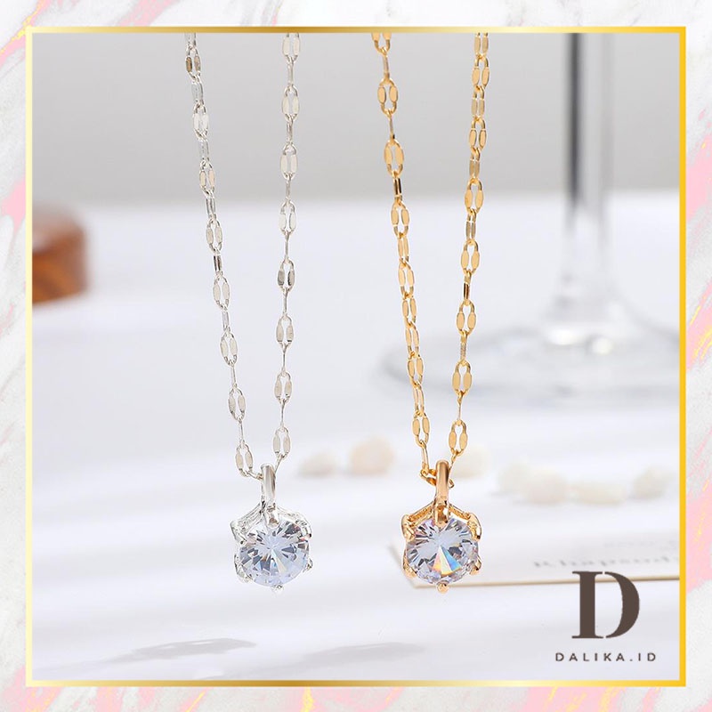Kalung Berlian Wanita Simple Mini Lucu Korea Dalika